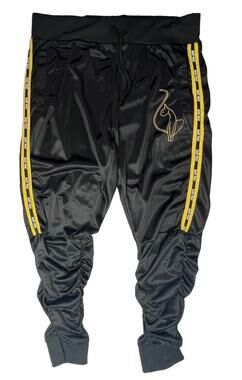 Y2K Vintage Authentic Baby Phat Black Gold Scrunch Leg Plus Size Sweatpants 3X